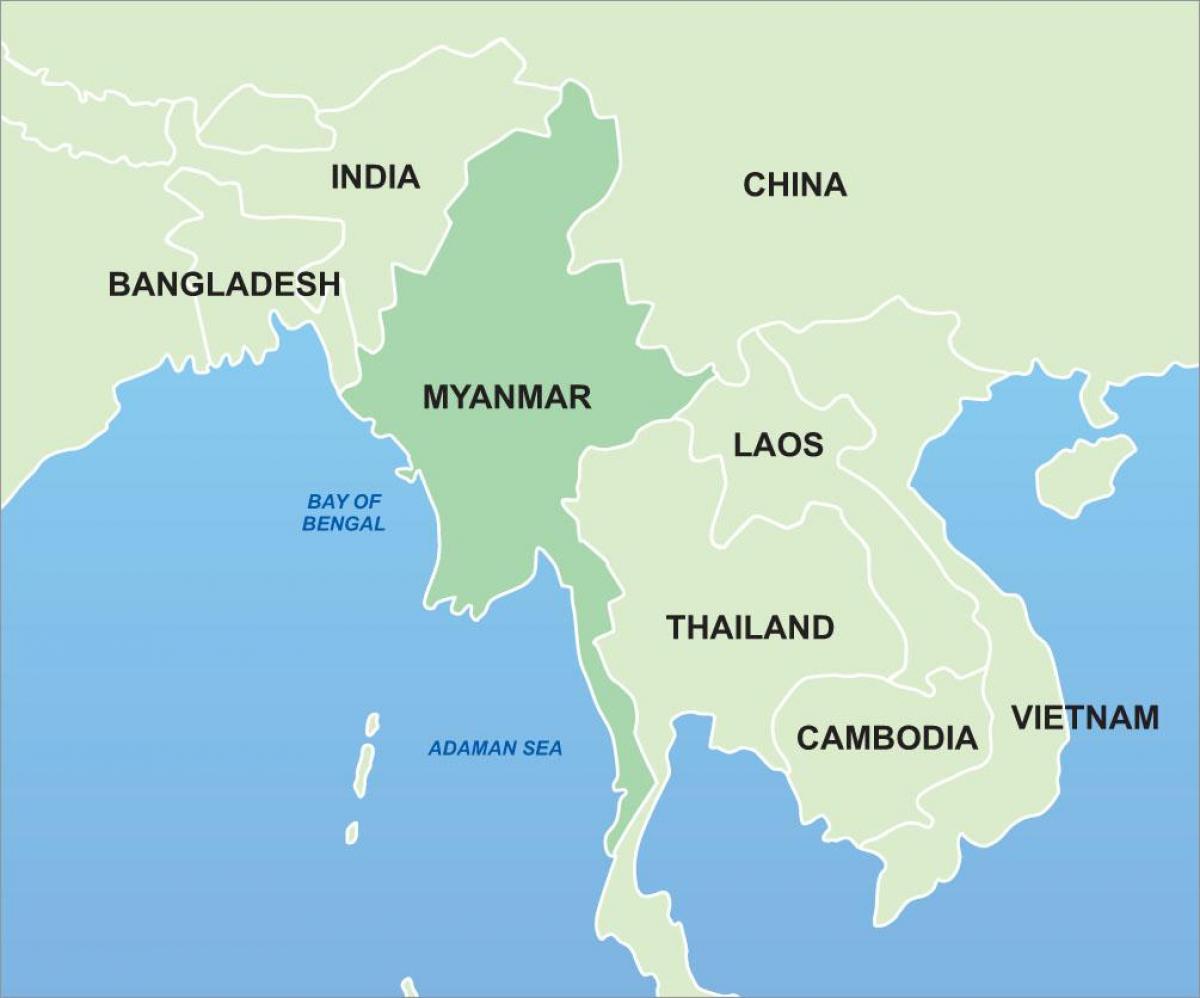 বার্মা মানচিত্রে এশিয়া