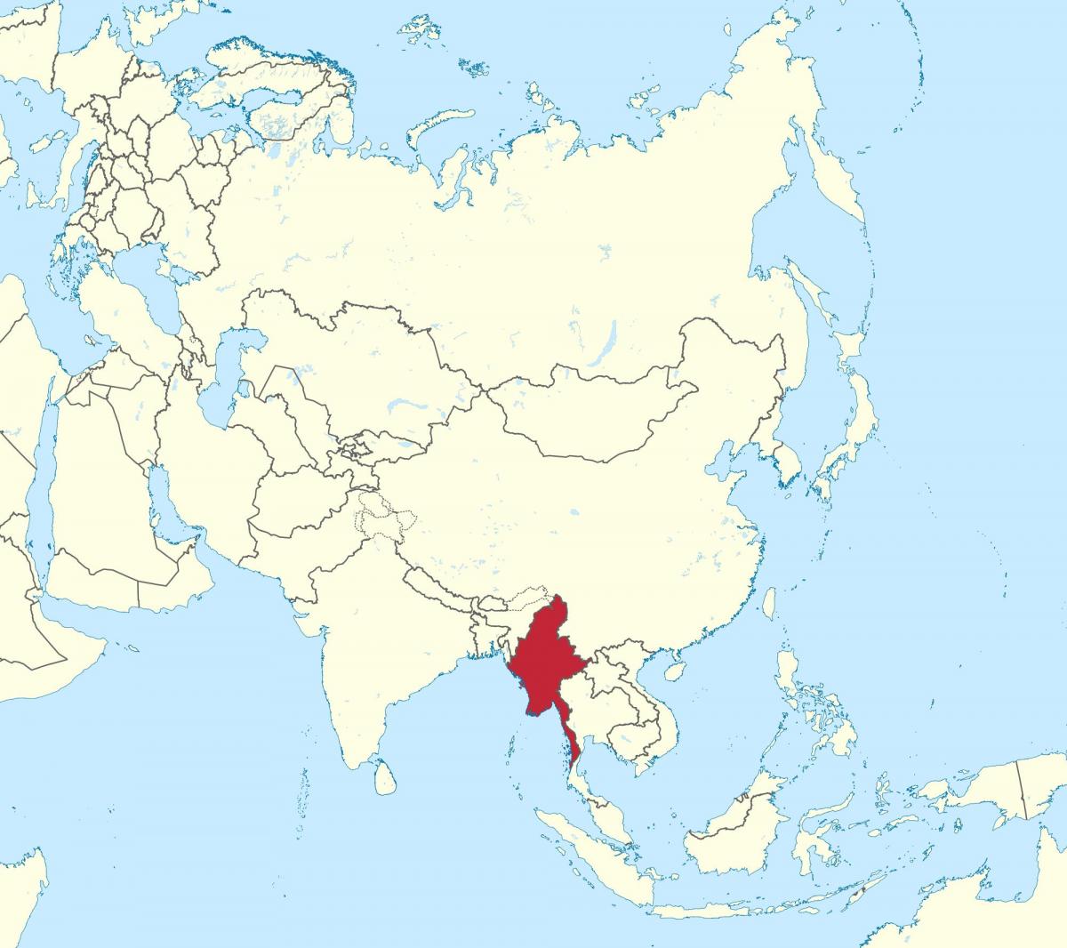 বিশ্বের মানচিত্র, মায়ানমার, বার্মা
