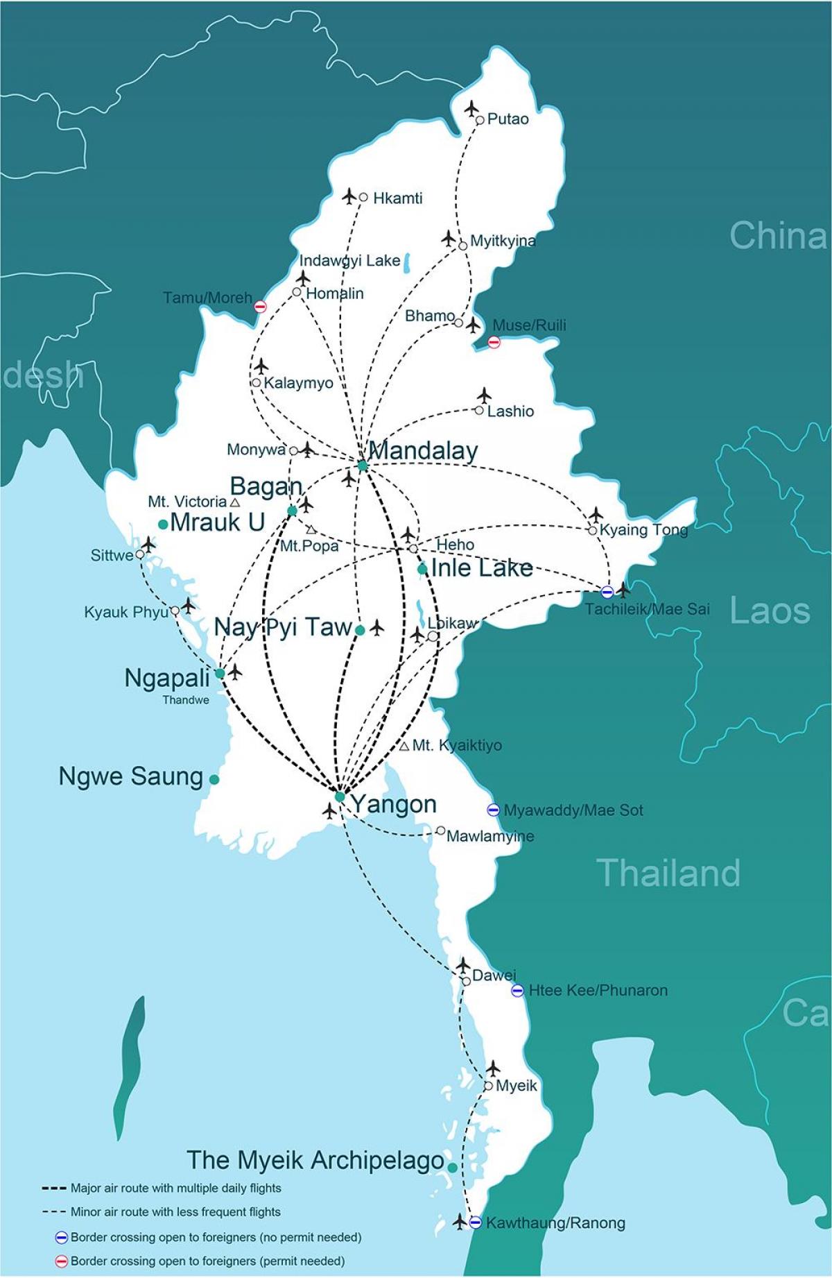 বার্মা বিমানবন্দর মানচিত্র