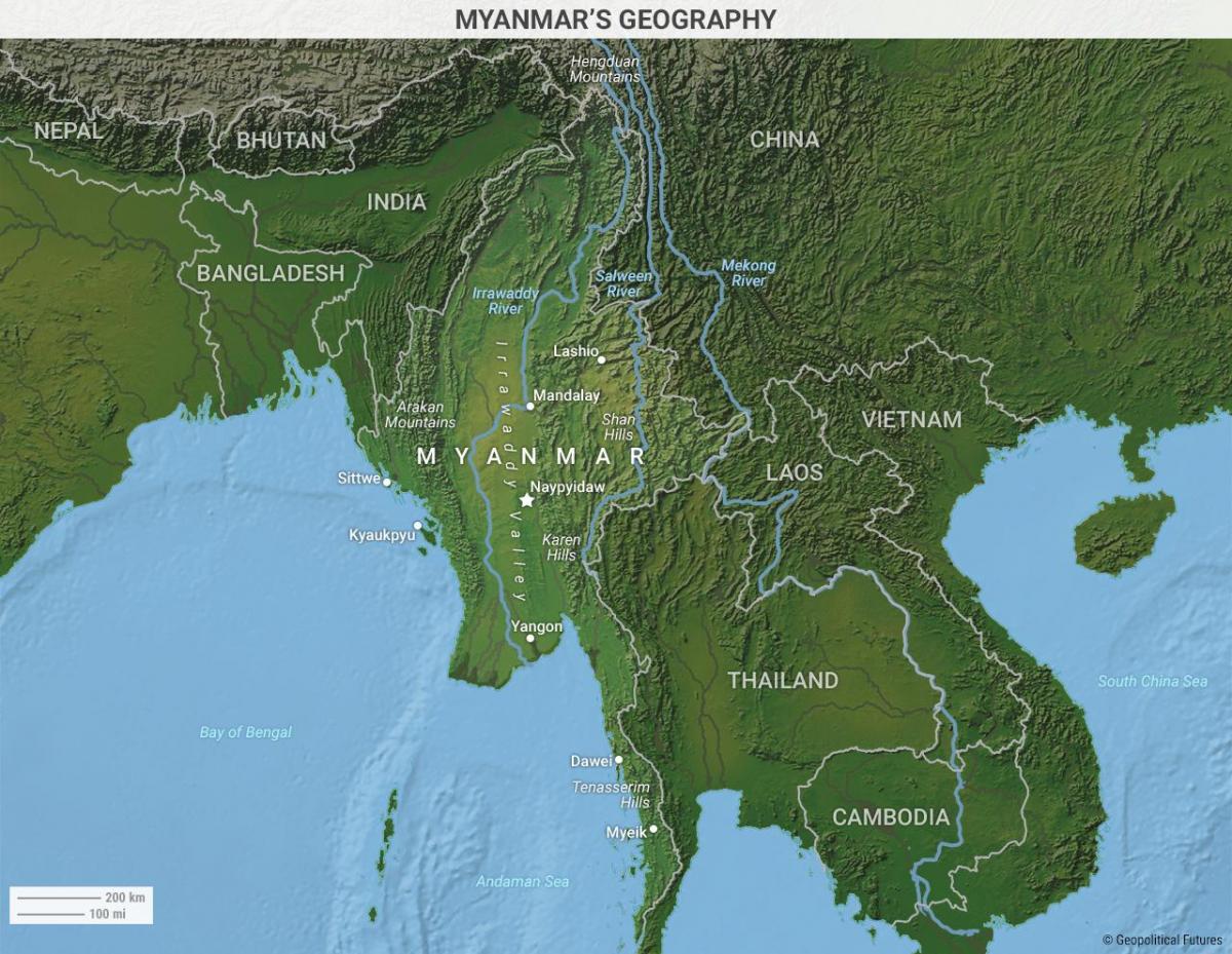 বার্মা ভূগোল মানচিত্র