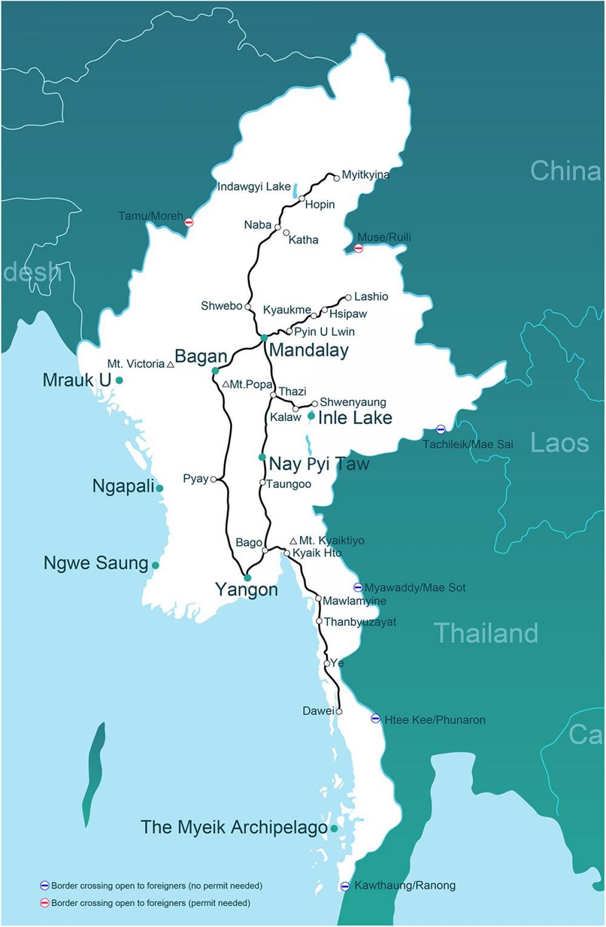মিয়ানমারের ট্রেন মানচিত্র